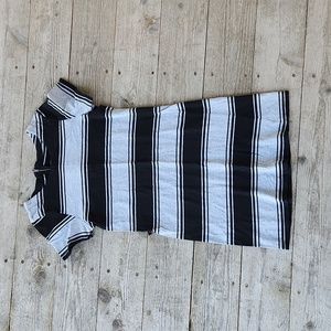 XSmall Black and Gray Striped T-Shirt Dress XS Comfy Classy Modest